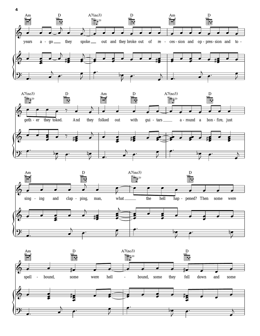 Walkin' On The Sun Piano, Vocal, Guitar scores gallery preview page 4
