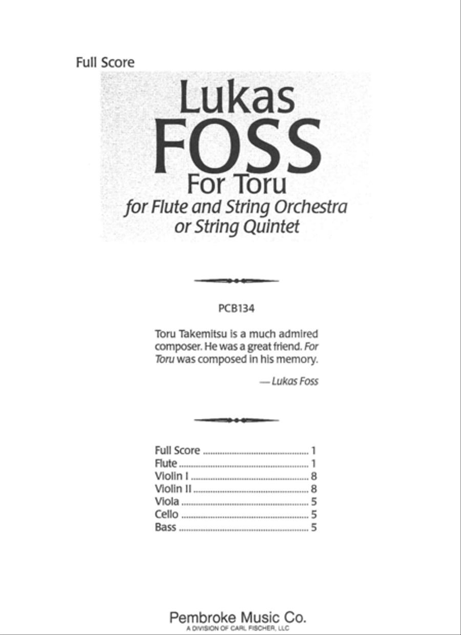 For Toru For Toru Cello scores gallery preview page 1