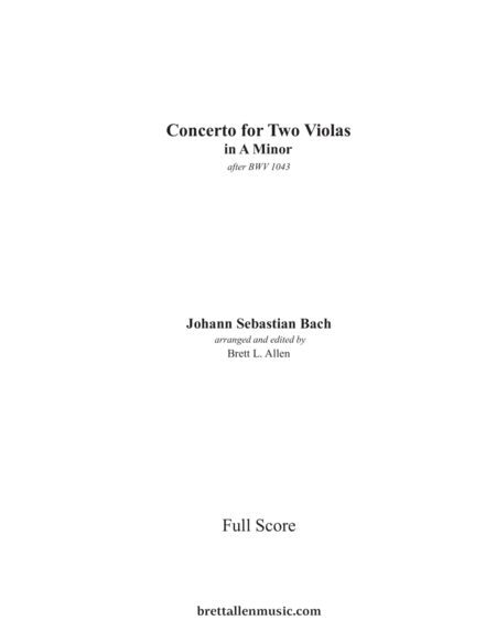 1043a JSBach Concerto for Two Violas in A Minor FULL SCORE image number null