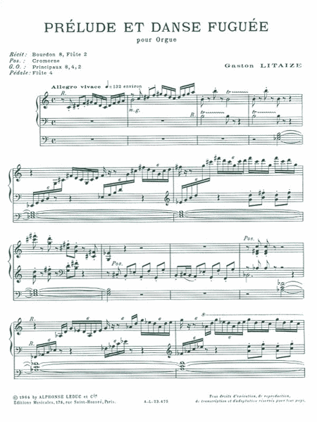 Prelude Et Danse Fuguee (organ)