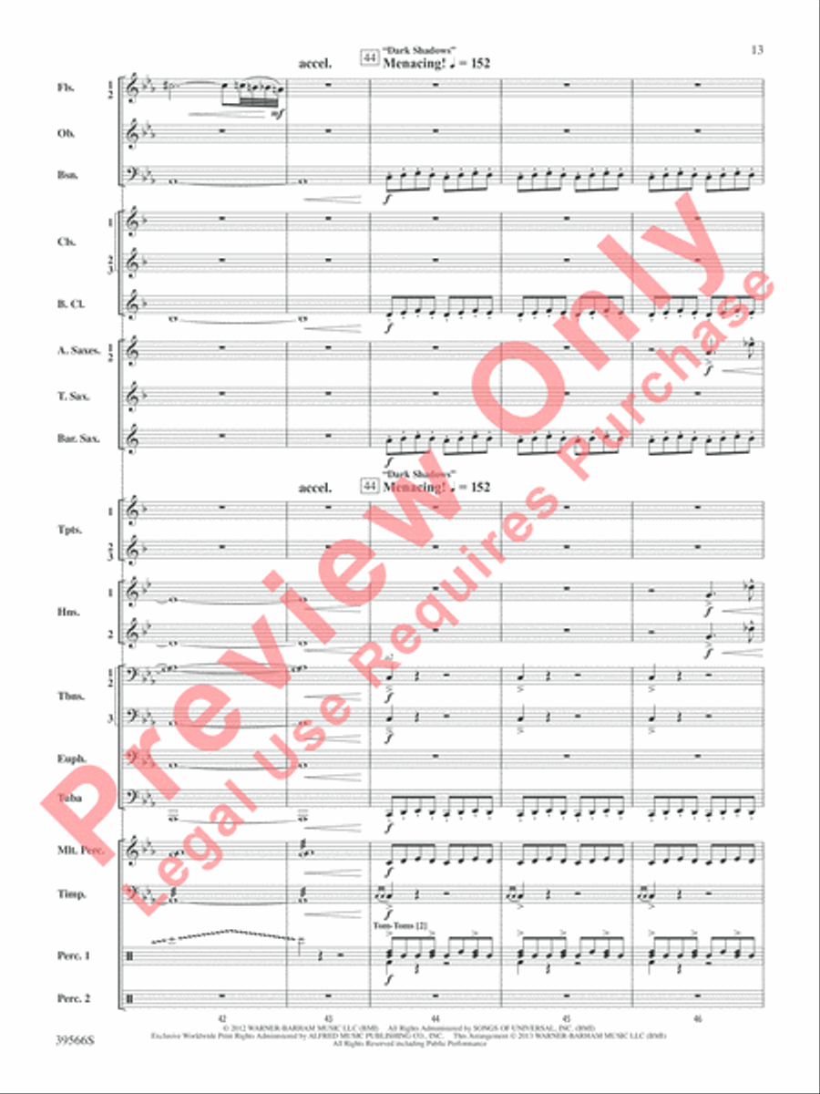 At the Movies with Danny Elfman Concert Band scores gallery preview page 14