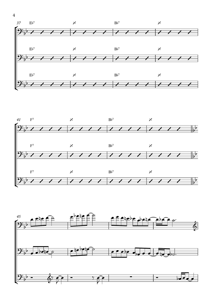 Blue Monk - SuperBass Transcription Double Bass Trio Small Ensemble scores gallery preview page 4