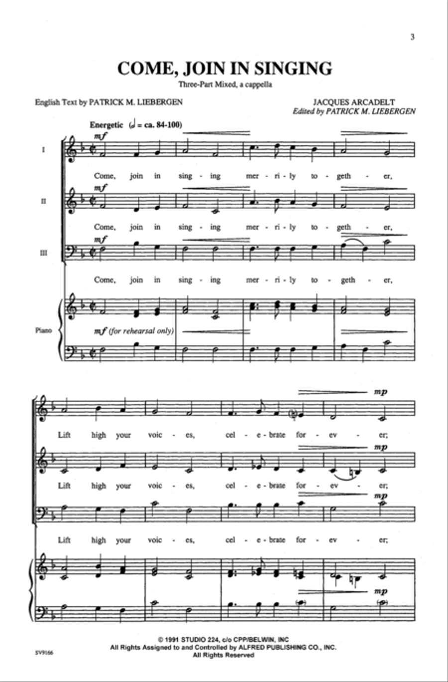 Come, Join in Singing 3-Part scores gallery preview page 9