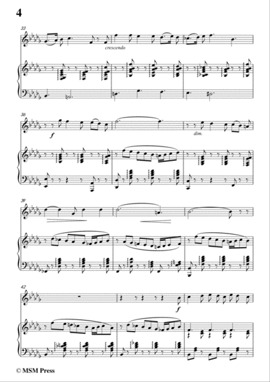 Fauré-Sénénade Toscane,for Violin and Piano Violin Solo scores gallery preview page 6
