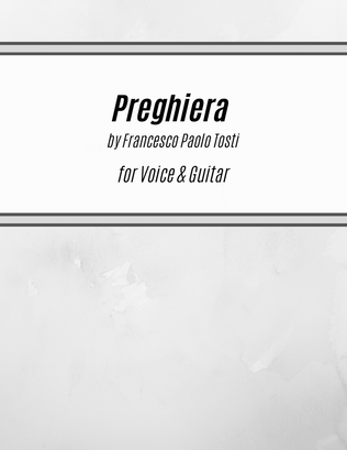 Book cover for Preghiera (for Voice & Guitar)