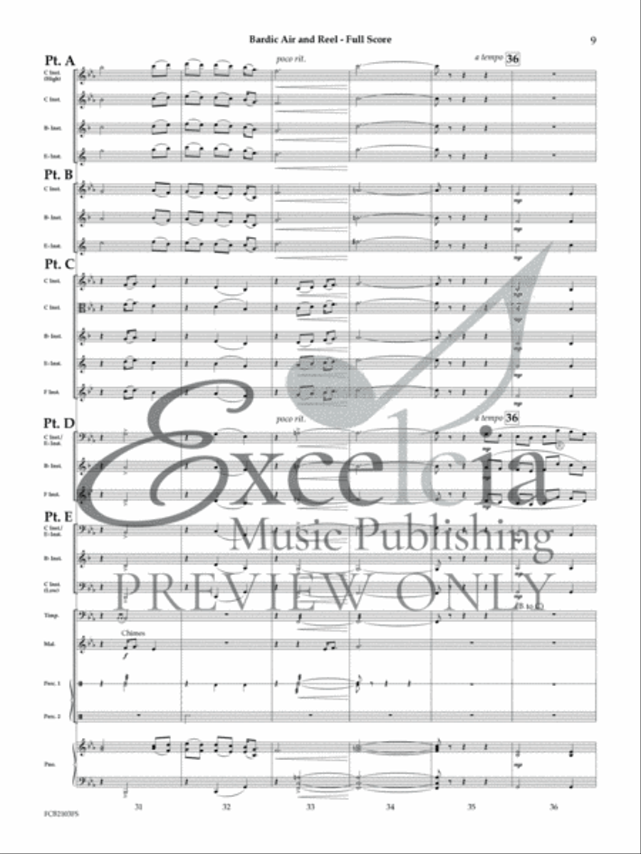 Bardic Air and Reel (Score) Concert Band scores gallery preview page 10