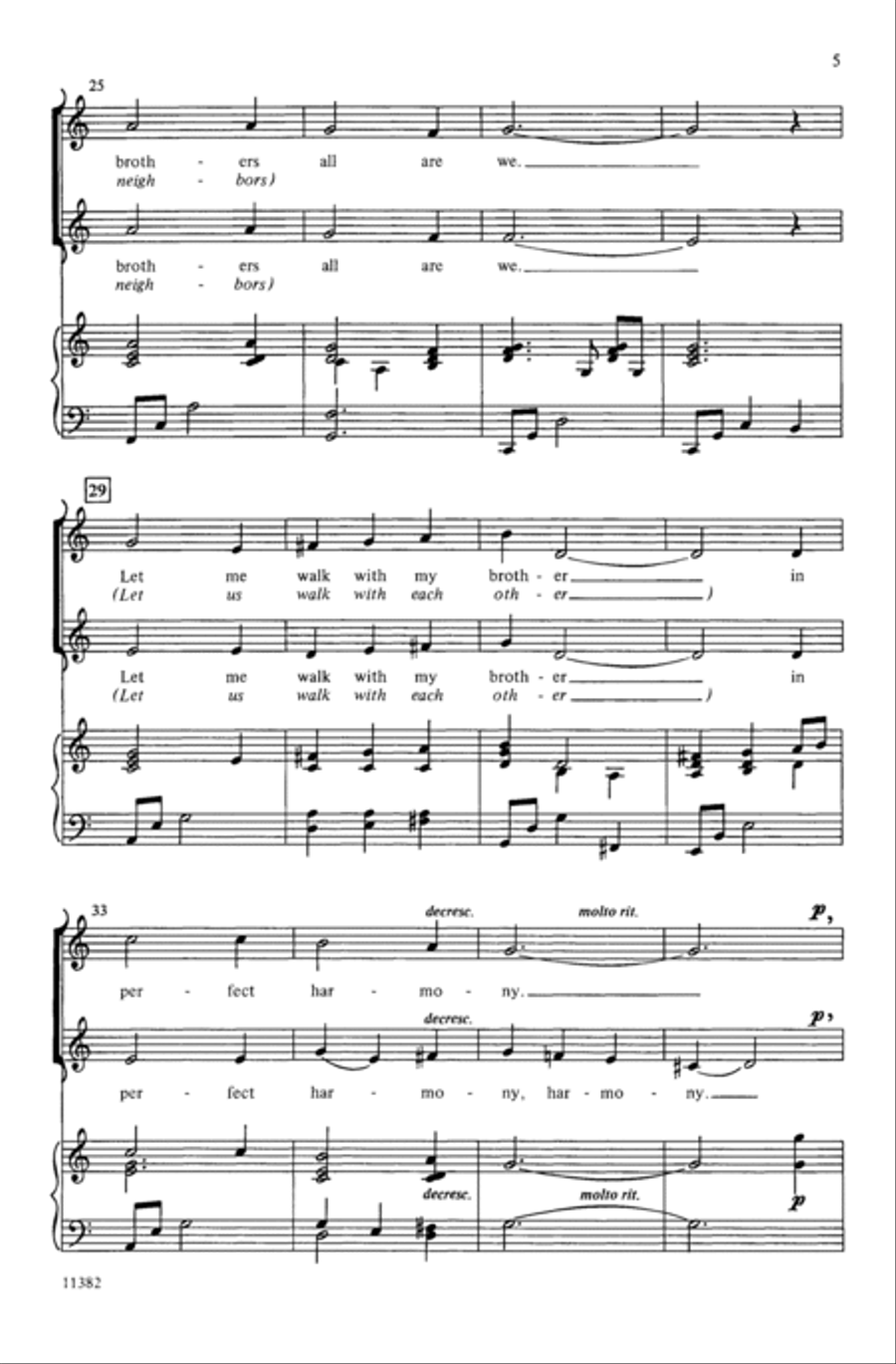 Let There Be Peace on Earth Choir scores gallery preview page 4