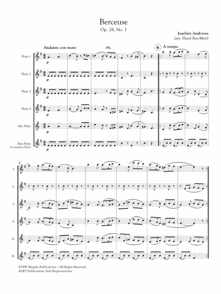 Berceuse, Op. 28, No. 1 for Flute Orchestra