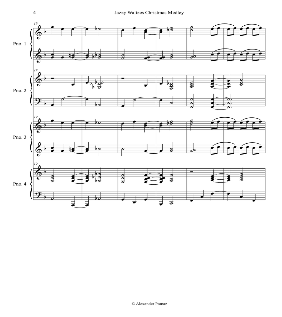 Jazzy Waltzes Christmas Medley - Alexander Pomaz - 8 Hands 2 Pianos image number null