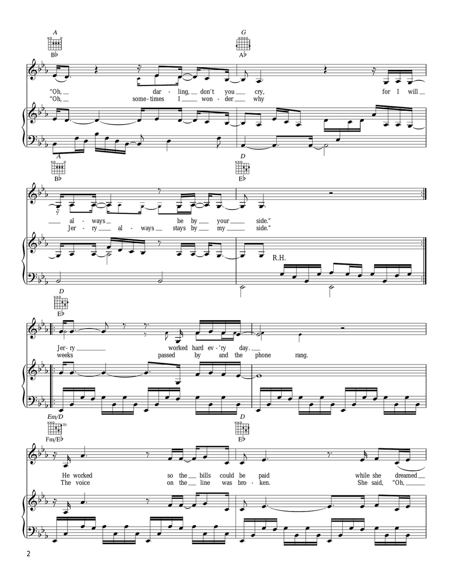 Jerry Piano, Vocal, Guitar scores gallery preview page 2