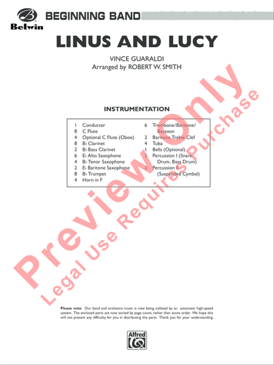 Linus and Lucy Concert Band scores gallery preview page 2