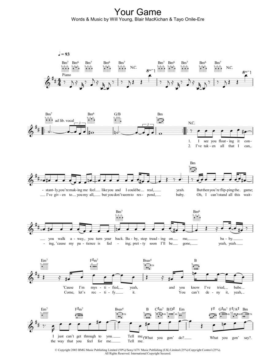 Your Game Piano scores gallery preview page 1
