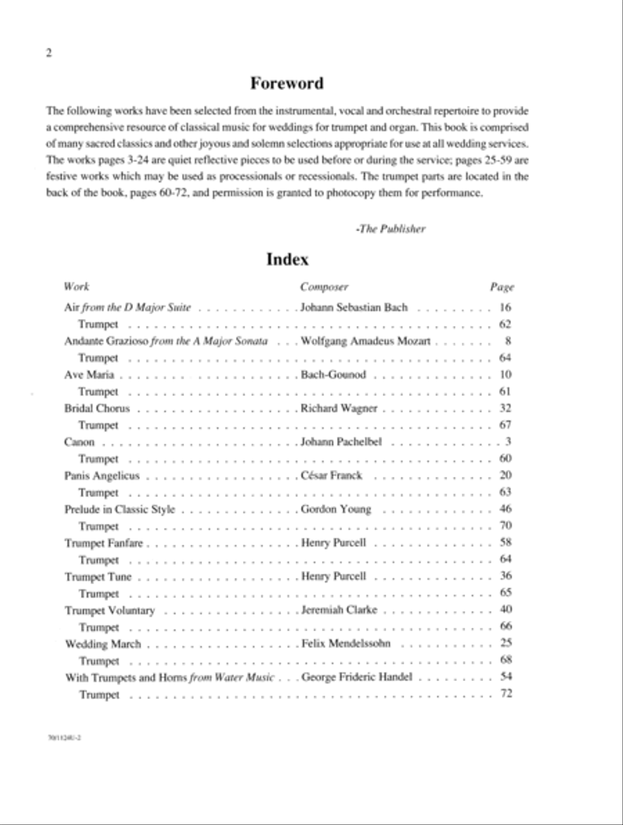 Wedding Classics for Trumpet and Organ Trumpet scores gallery preview page 3