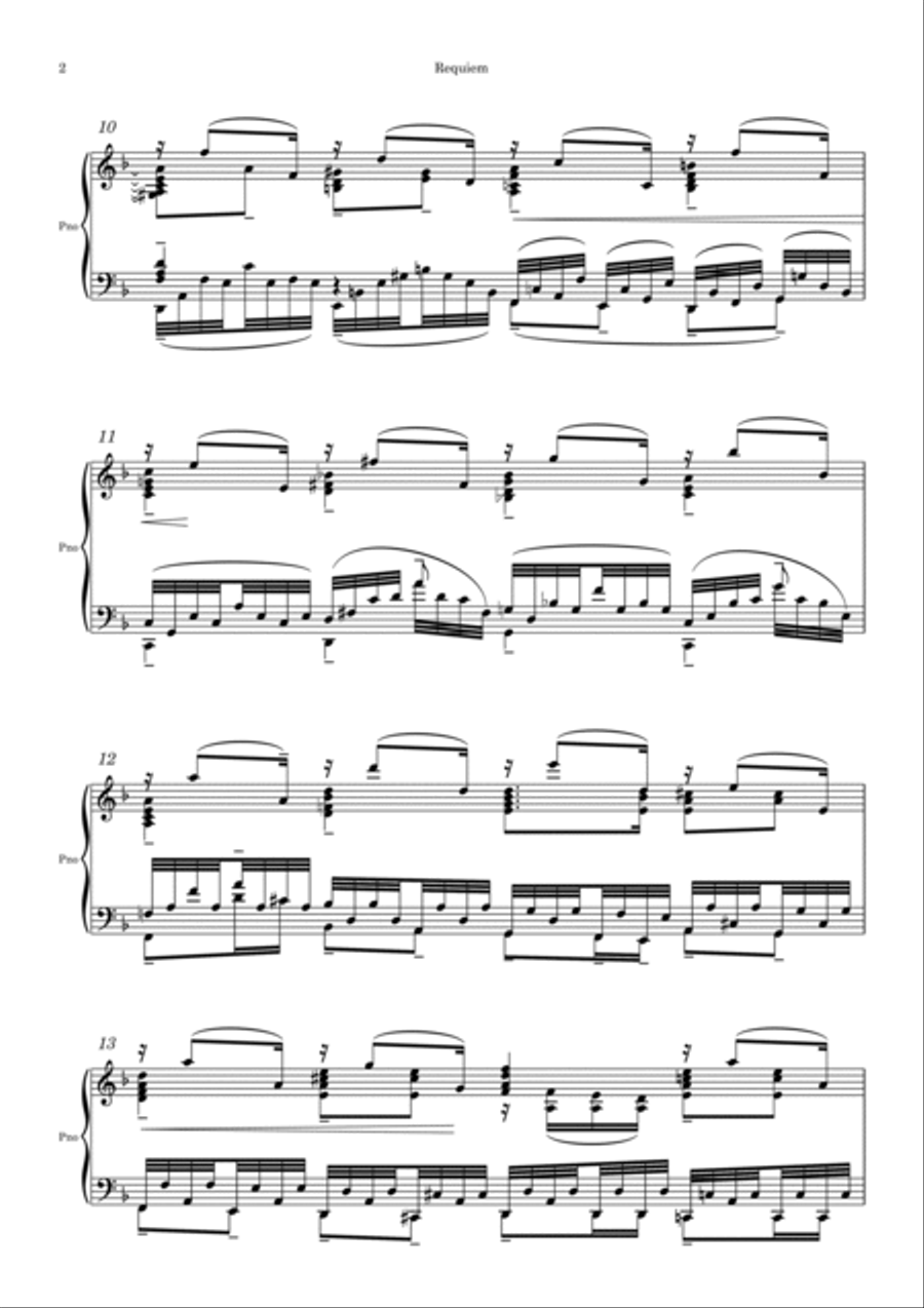 Requiem in D Minor K. 626 - I. Introitus: Requiem aetermam Piano Solo scores gallery preview page 2
