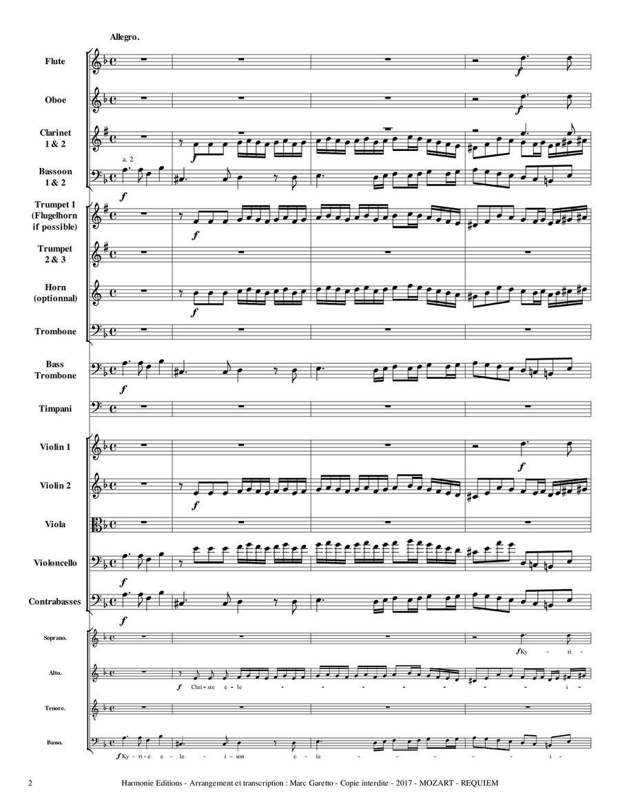 MOZART - REQUIEM K. 626 - Kyrie - Full Orchestra - SCORE & PARTS Full Orchestra scores gallery preview page 3