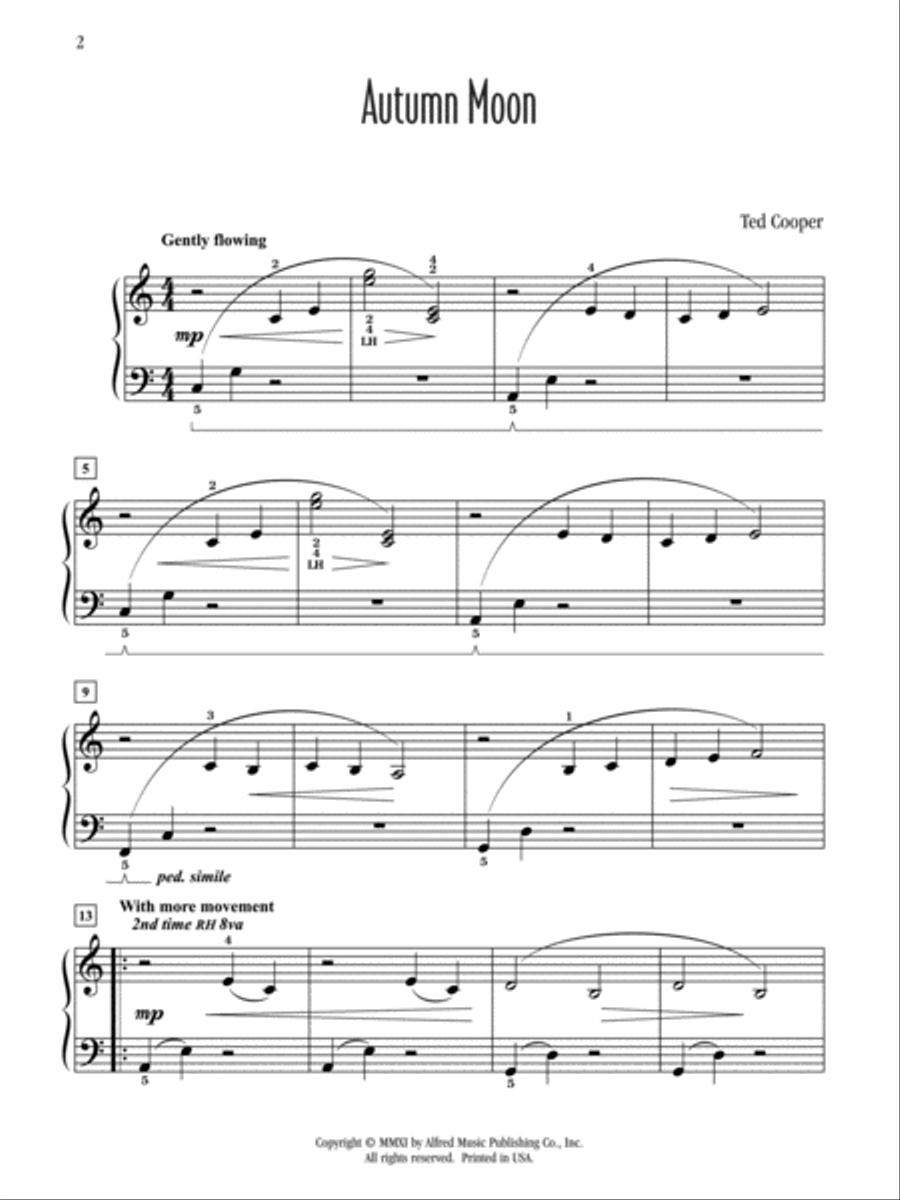 Autumn Moon Easy Piano scores gallery preview page 2