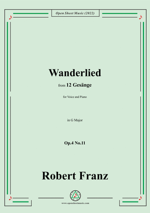 Book cover for Franz-Wanderlied,in G Major,Op.4 No.11,from 12 Gesange