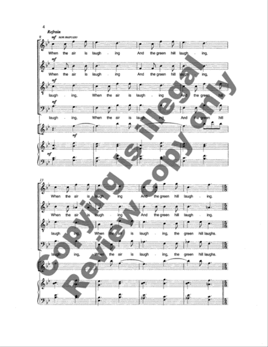 There is Sweet Music Here: 2. Song of the Laughing Green Woods 4-Part scores gallery preview page 9