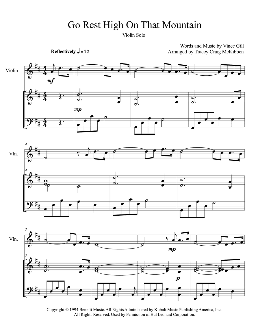Go Rest High On That Mountain Violin Solo scores gallery preview page 2
