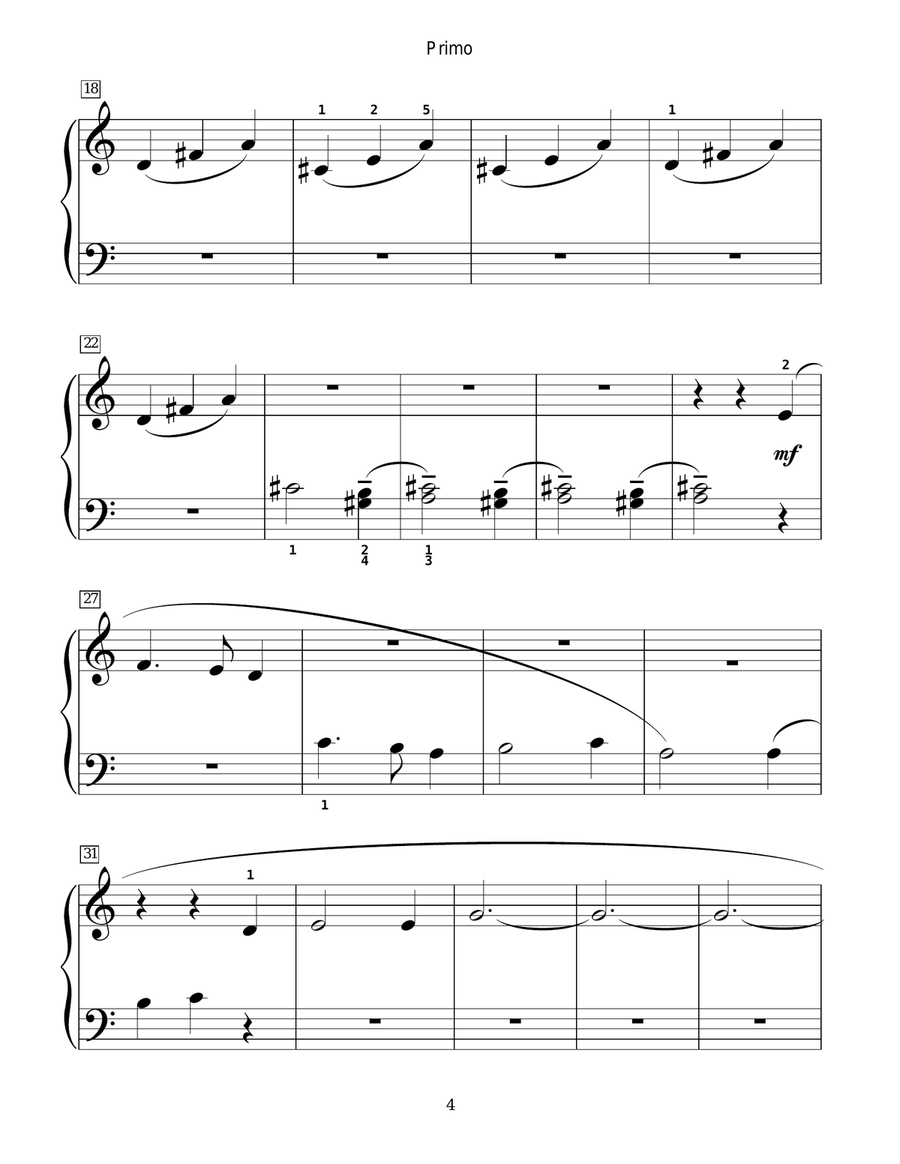 Gesu Bambino (The Infant Jesus) Piano Duet scores gallery preview page 4