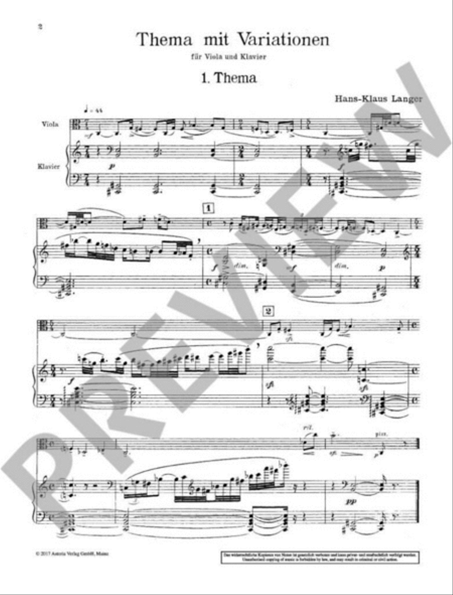 Thema mit Variationen Piano Accompaniment scores gallery preview page 2