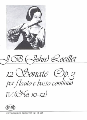 12 Sonatas For Flute And Piano Op3 Volume 4 Nos10-12