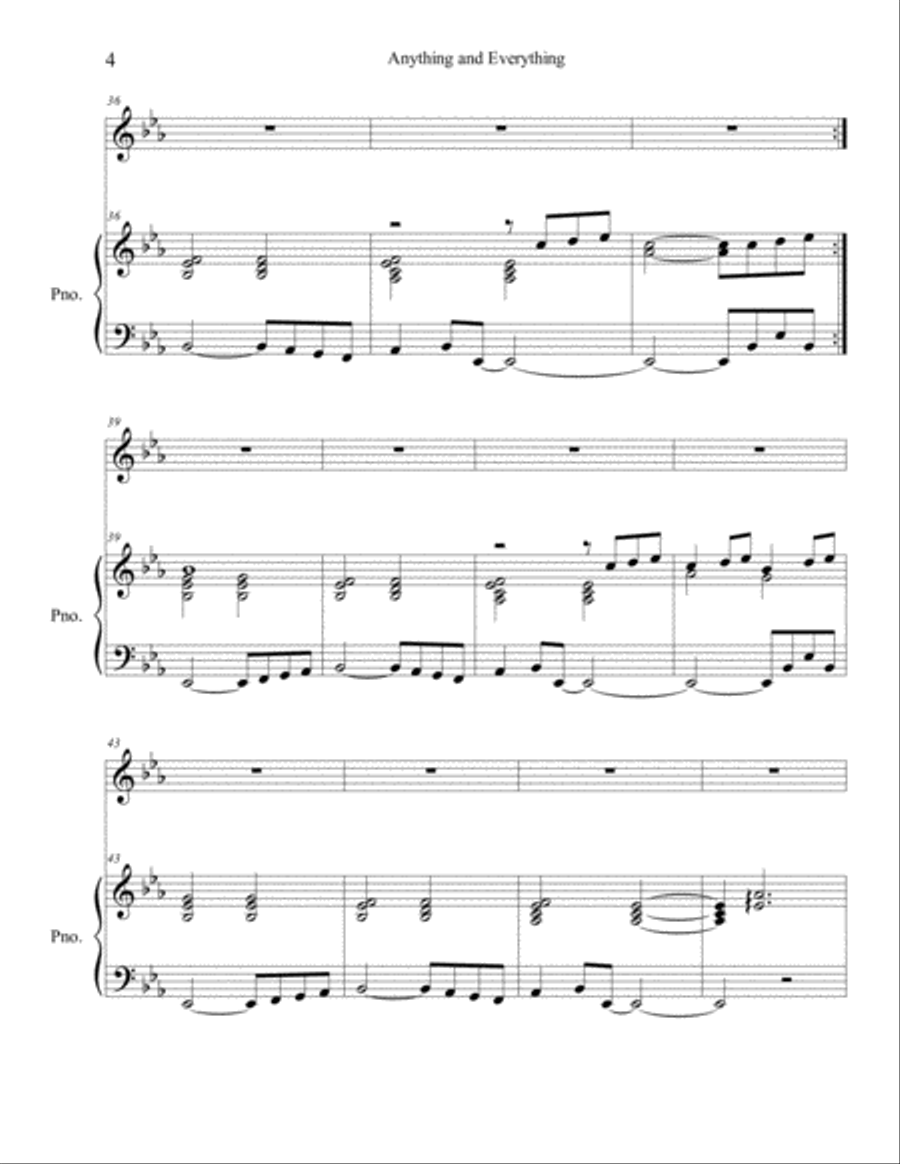 Anything and Everything (piano and voice) Voice scores gallery preview page 4