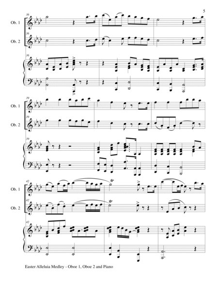 EASTER ALLELUIA MEDLEY (Trio – Oboe 1, Oboe2/Piano) Score and Parts image number null