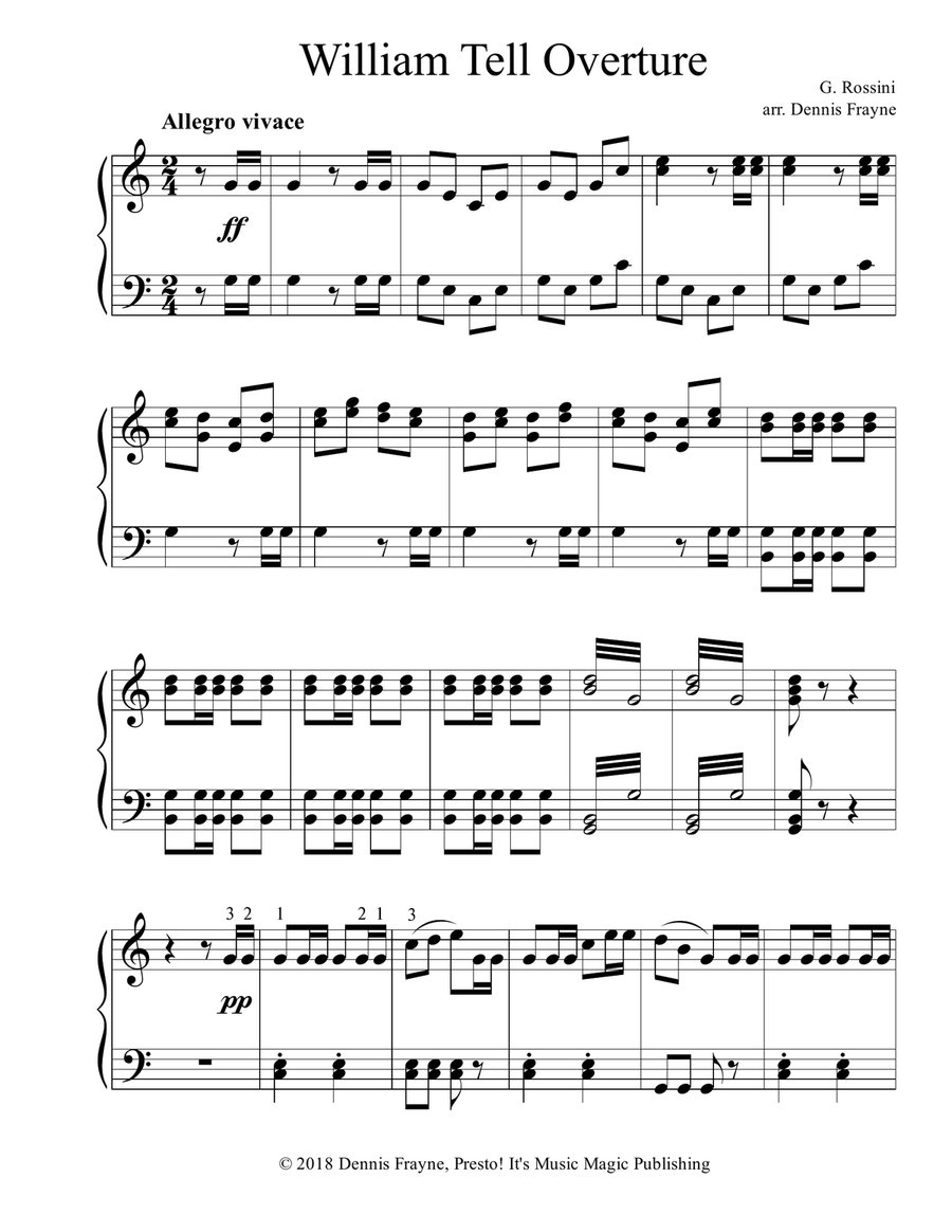 William Tell Overture Piano Method scores gallery preview page 1