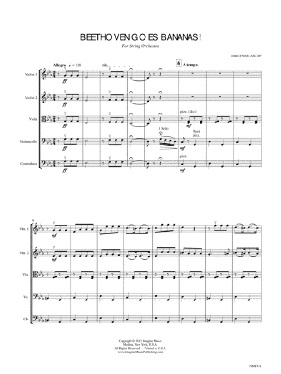 Beethoven Goes Bananas String Orchestra scores gallery preview page 3