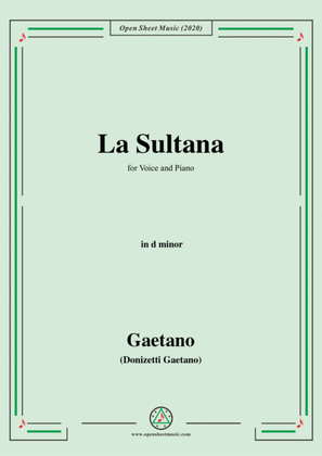 Donizetti-La Sultana,in d minor,for Voice and Piano