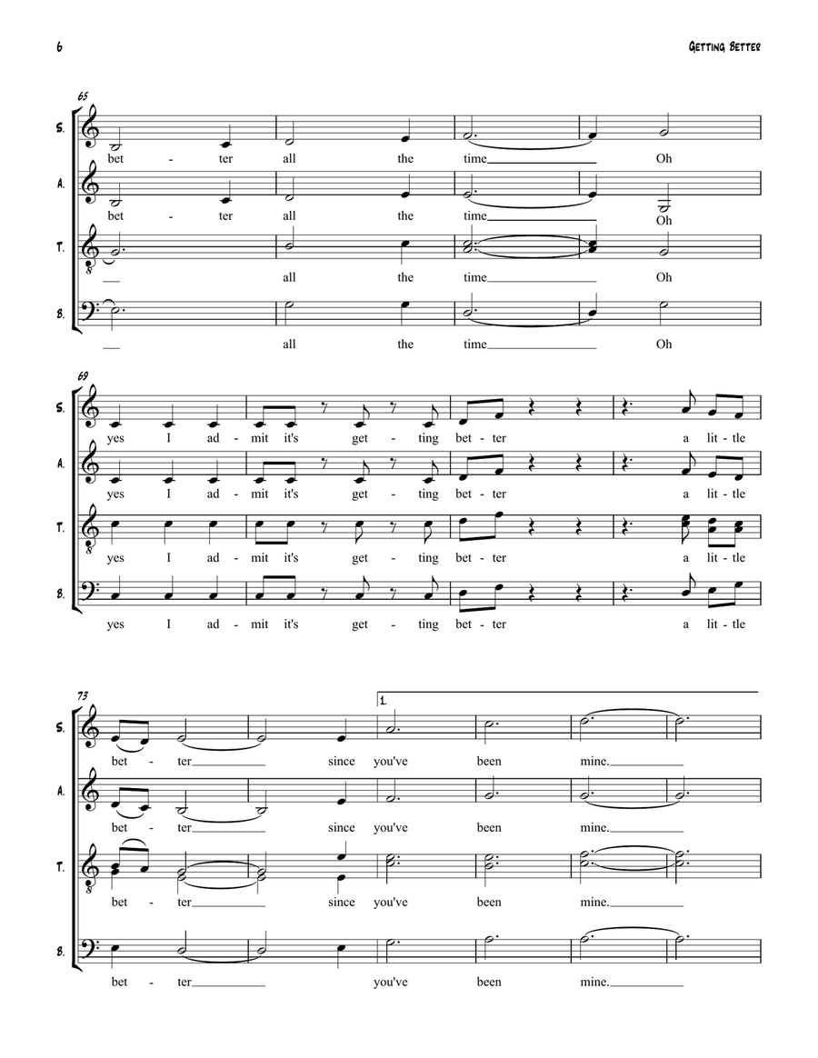 Getting Better 4-Part scores gallery preview page 6