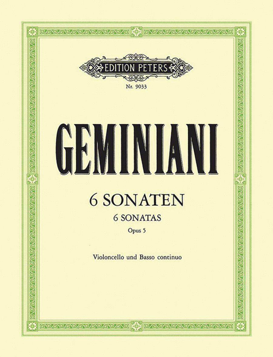 Sonatas (6) for Violoncello and Basso Continuo