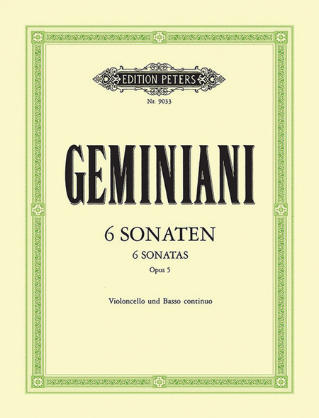 6 Sonatas for Cello and Continuo Op. 5 image number null