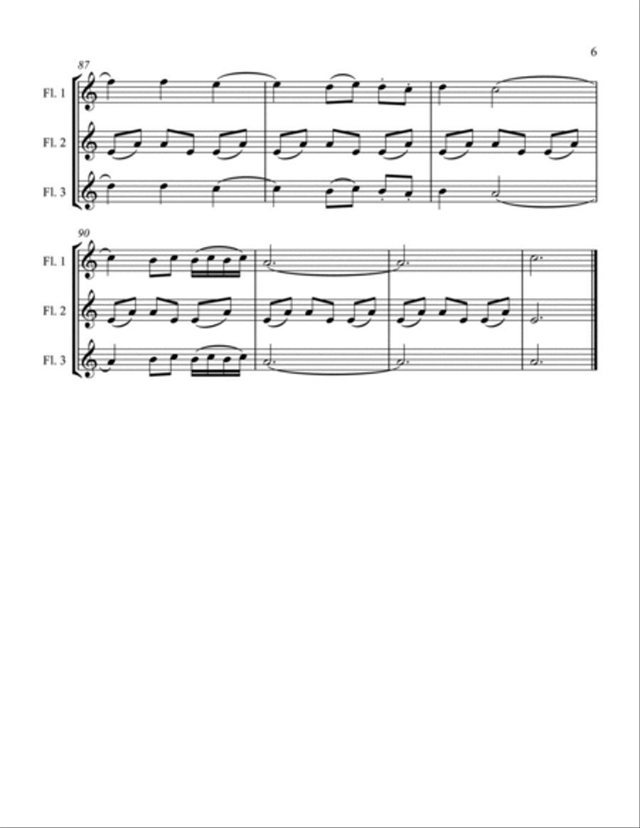 Three Selections from the Nutcrcker for Flute Trio Flute Trio scores gallery preview page 6