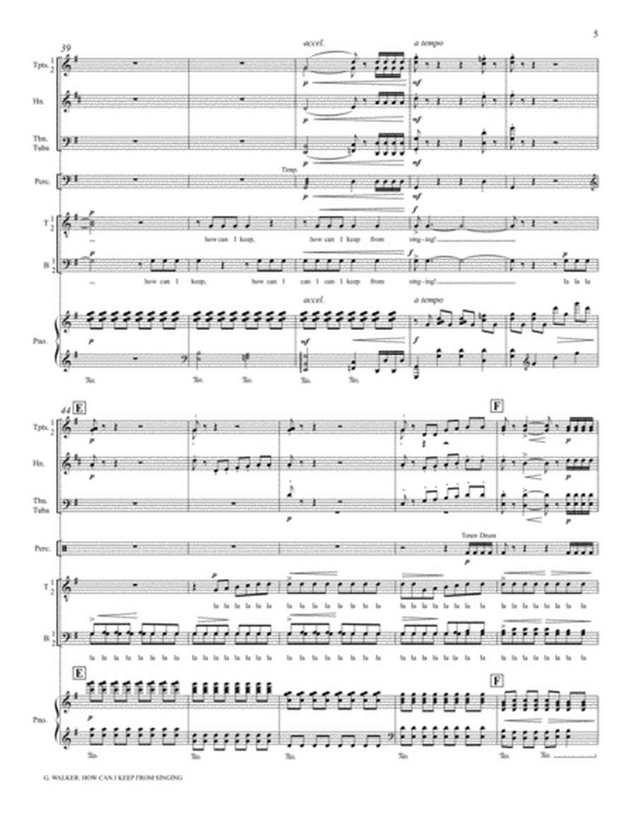 How Can I Keep from Singing? (Downloadable TTBB Brass Version Full Score)