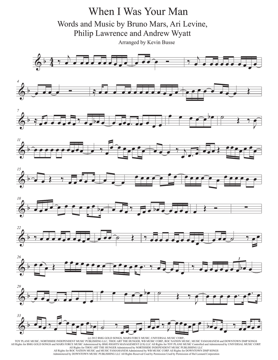 When I Was Your Man Violin Solo scores gallery preview page 1