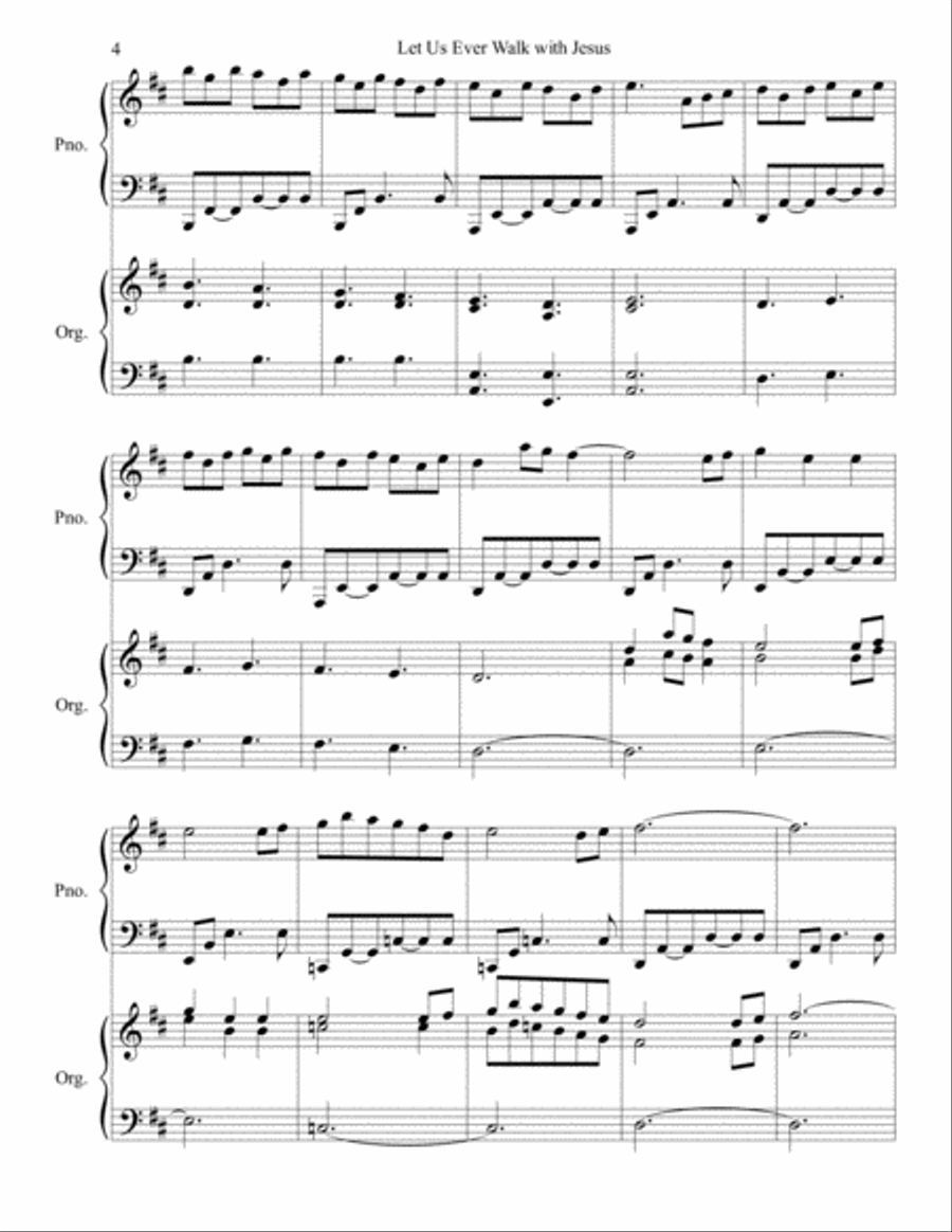 Let Us Ever Walk with Jesus Piano scores gallery preview page 4