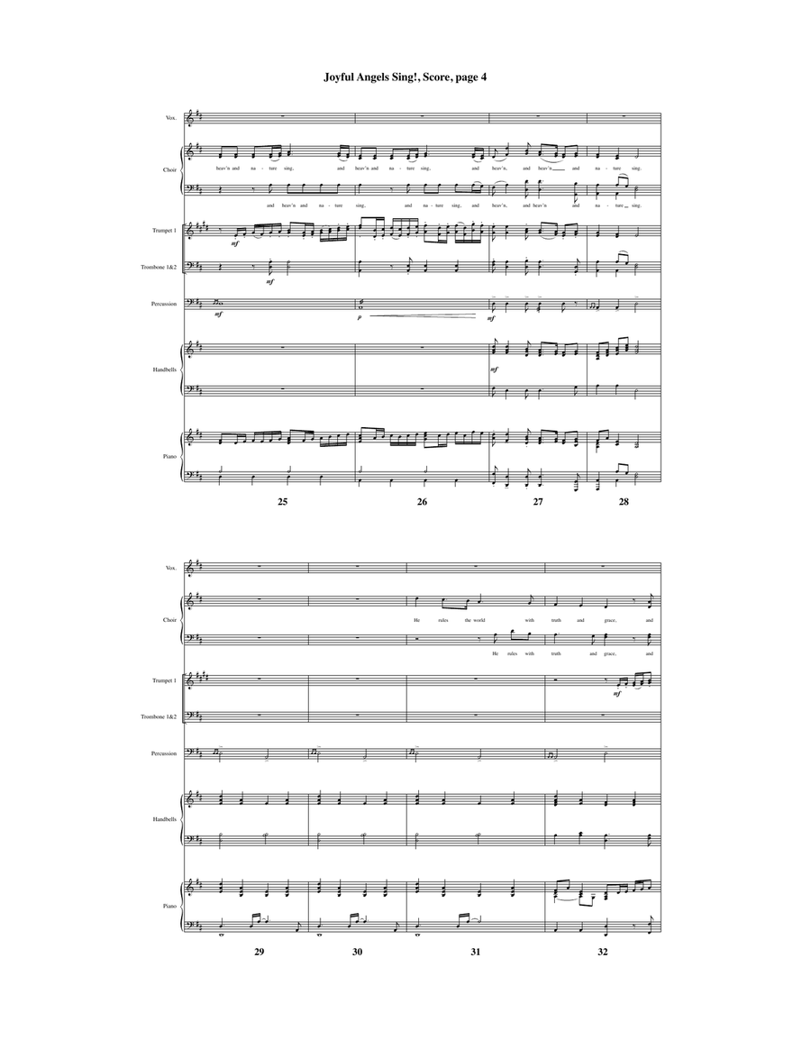Joyful Angels Sing! - Downloadable Instrumental Ensemble Score and Parts 4-Part scores gallery preview page 5