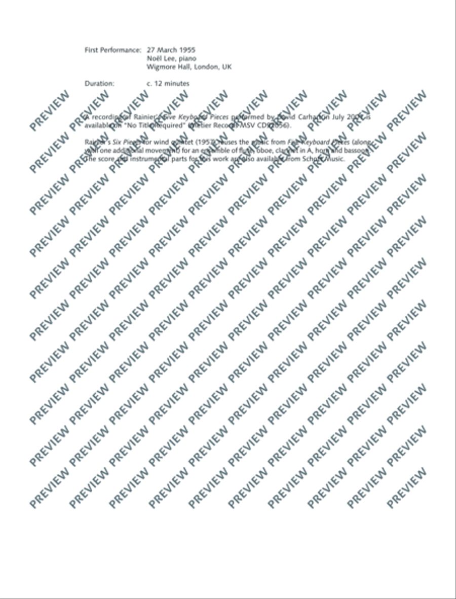Five Keyboard Pieces Five Keyboard Pieces Piano Solo scores gallery preview page 4