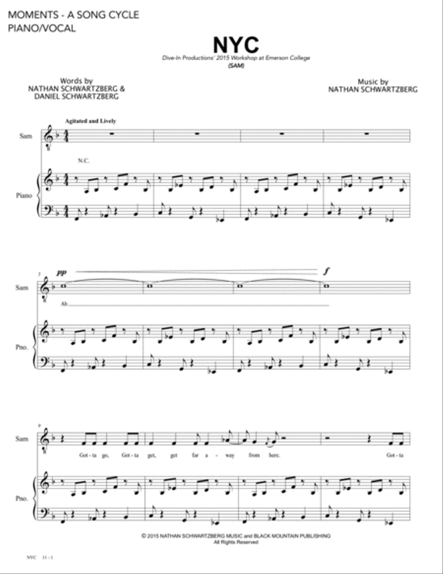 NYC (Moments - a song cycle) Tenor Voice scores gallery preview page 2