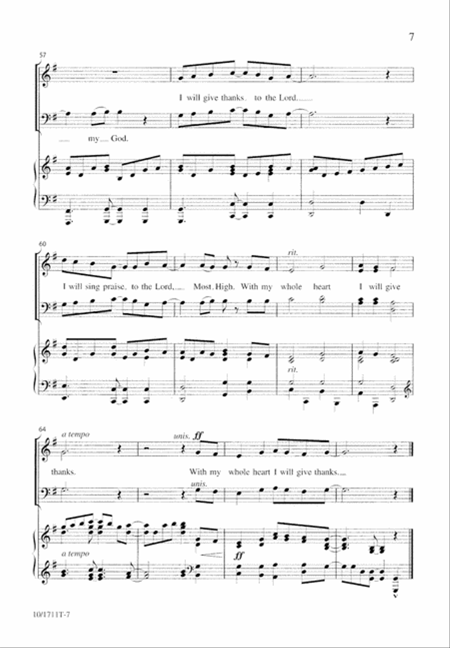 I Will Give Thanks to the Lord 4-Part scores gallery preview page 7
