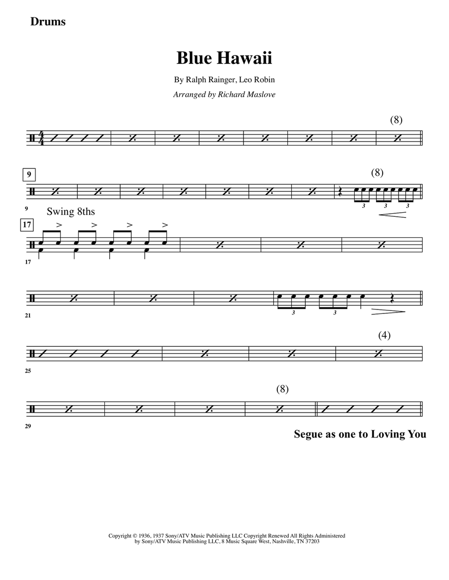 Blue Hawaii Large Ensemble scores gallery preview page 6
