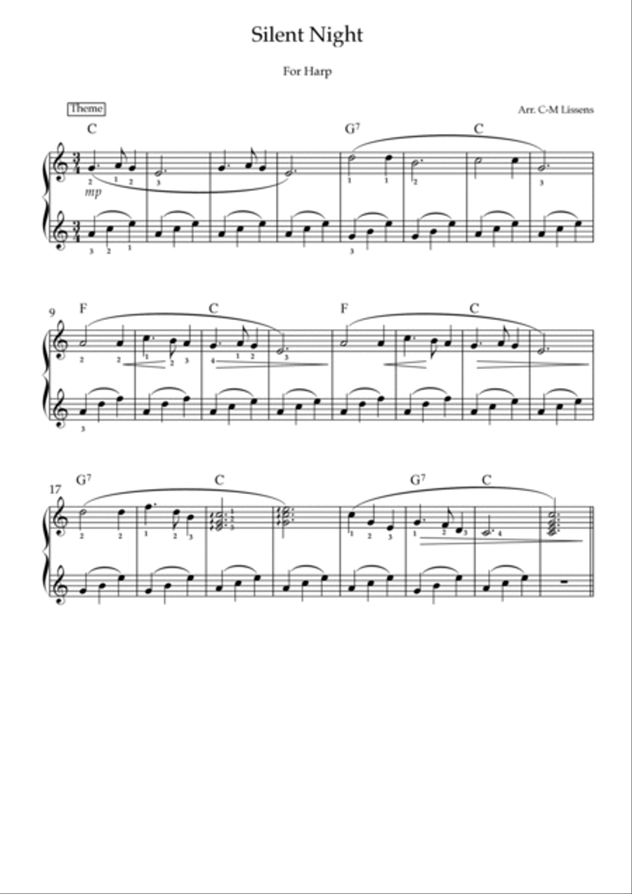 Silent Night for Harp Harp scores gallery preview page 2