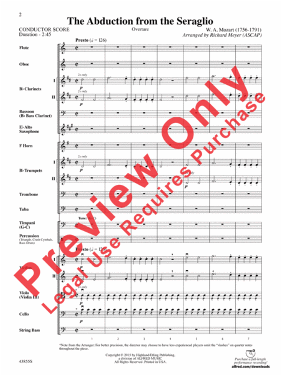 The Abduction from the Seraglio Full Orchestra scores gallery preview page 3