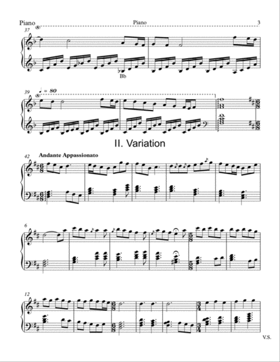 Prelude, Variation, and Dance Piano Solo scores gallery preview page 3
