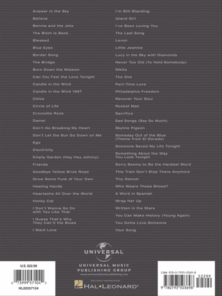 Elton John Anthology Piano, Vocal, Guitar scores gallery preview page 9