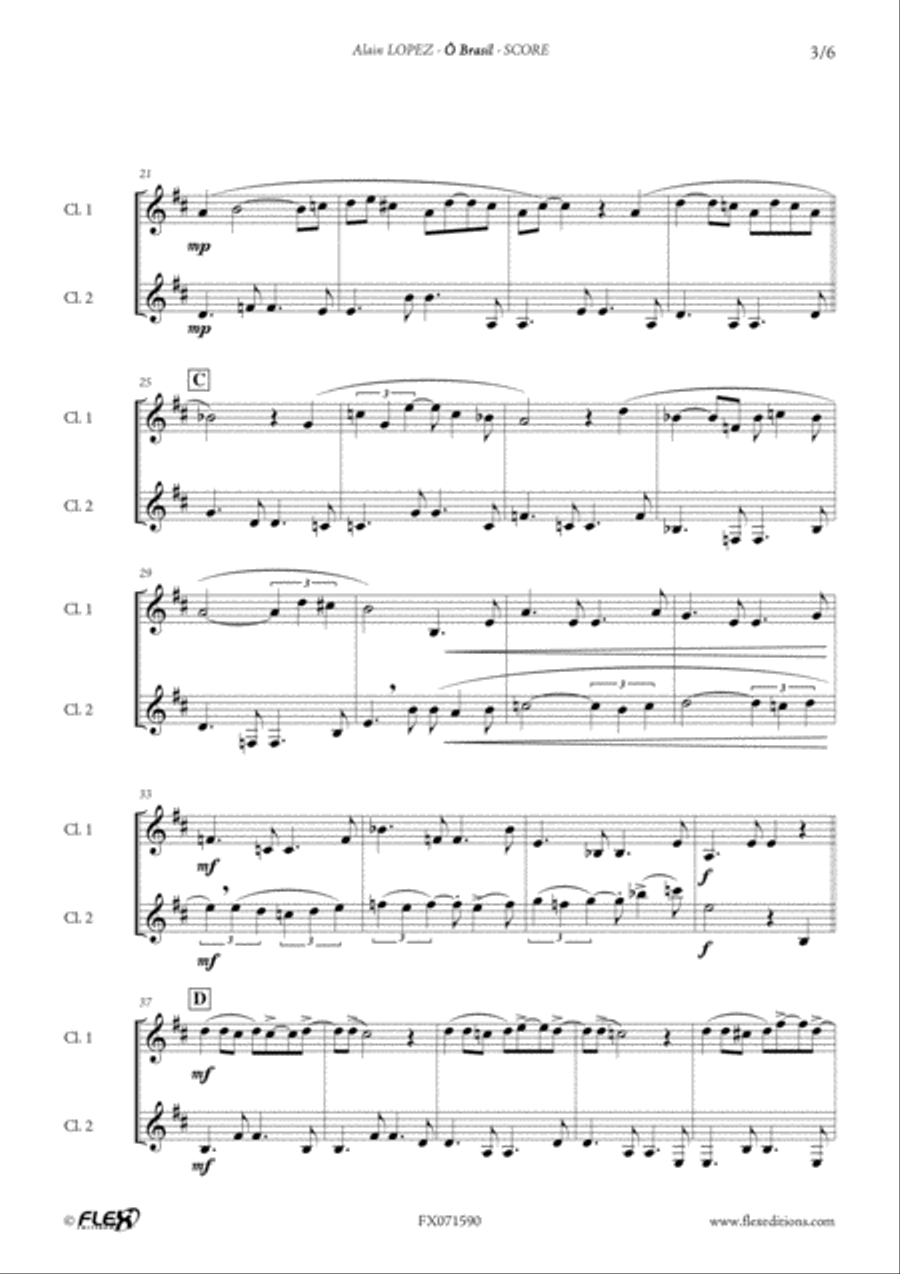 O Brasil Clarinet Duet scores gallery preview page 3