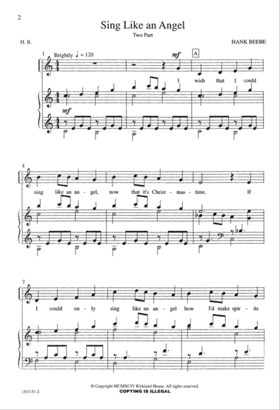 Sing Like an Angel Sing Like an Angel Unison Choir scores gallery preview page 2