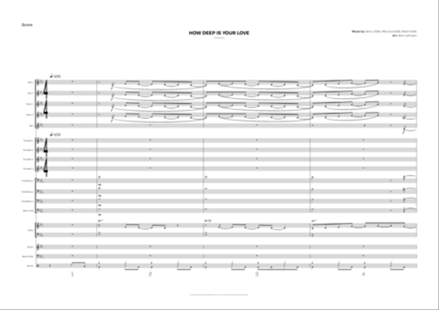 How Deep Is Your Love Jazz Ensemble scores gallery preview page 2